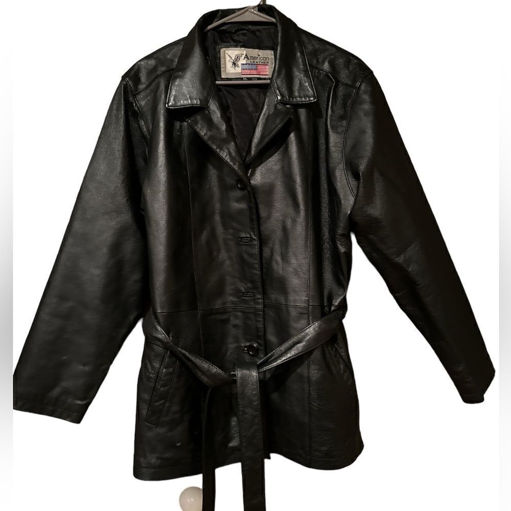 American Leather Black Leather Jacket Size XL Men’s
